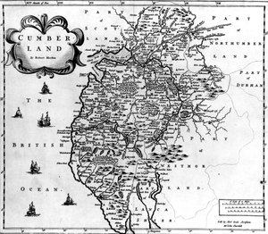 Mapa Cumberlandu, kolem roku 1695